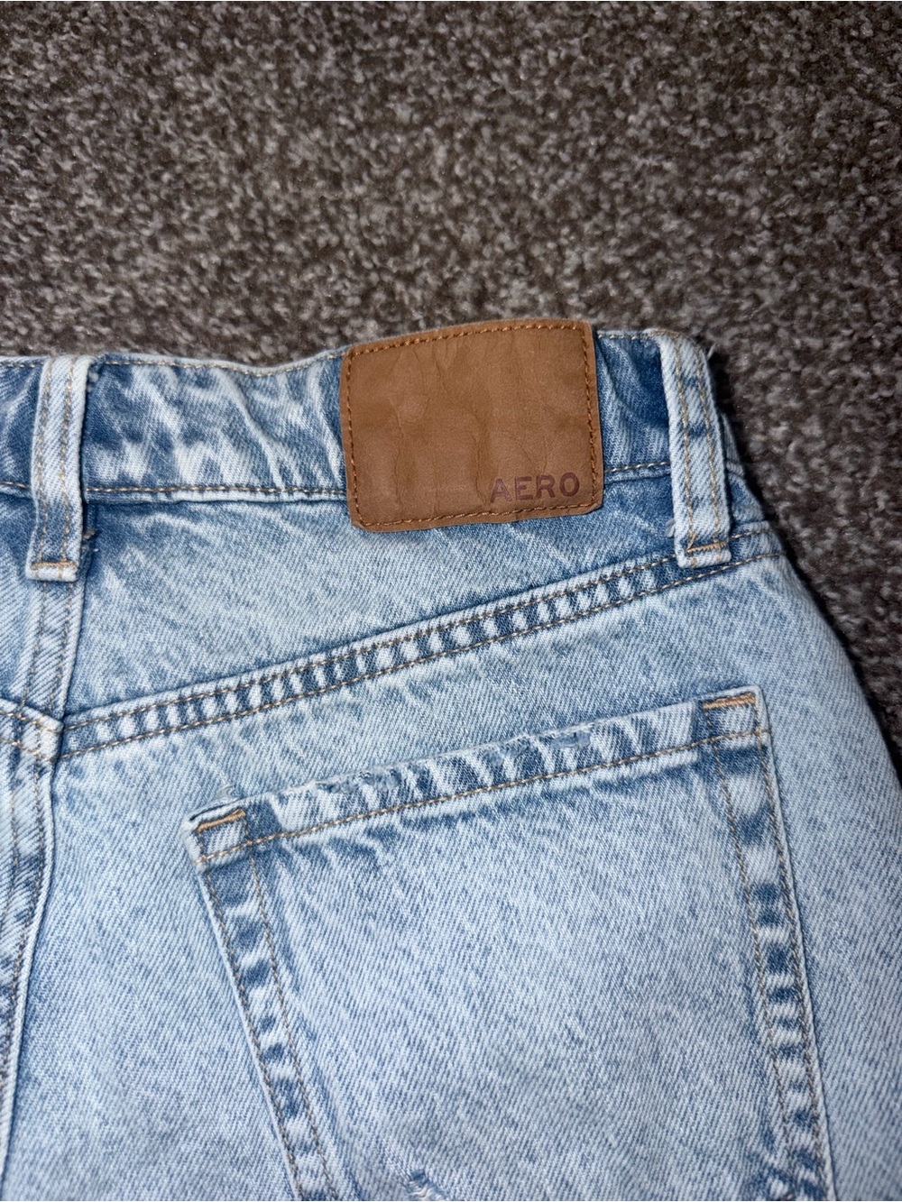 Aeropostale Faded Blue Distressed High-Rise Denim Shorts - Picture 4 of 4